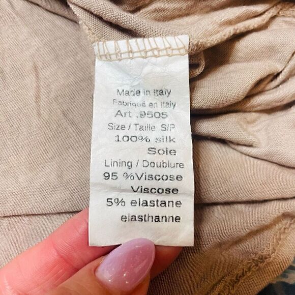 Marina Gigli Made in Italy 100% Silk Dress Tunic Lined Size S Balloon Sleeve - Picture 6 of 11